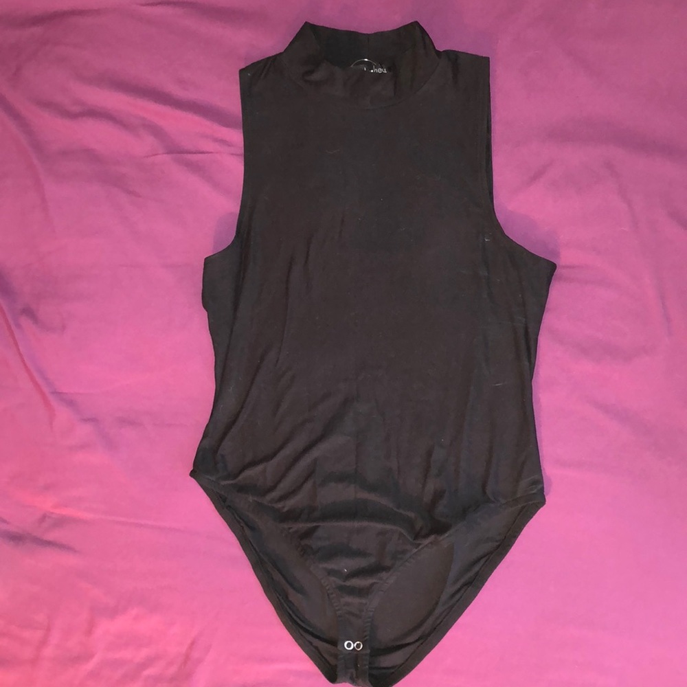 Black mockneck bodysuit